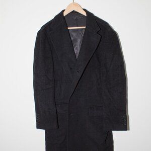 100% wool winter coat black Bachrach overcoat